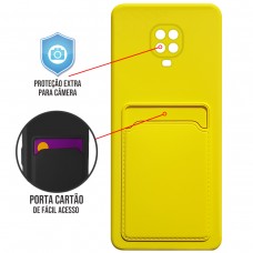 Capa para Xiaomi Redmi Note 9 Pro e Note 9s - Emborrachada Case Card Amarela